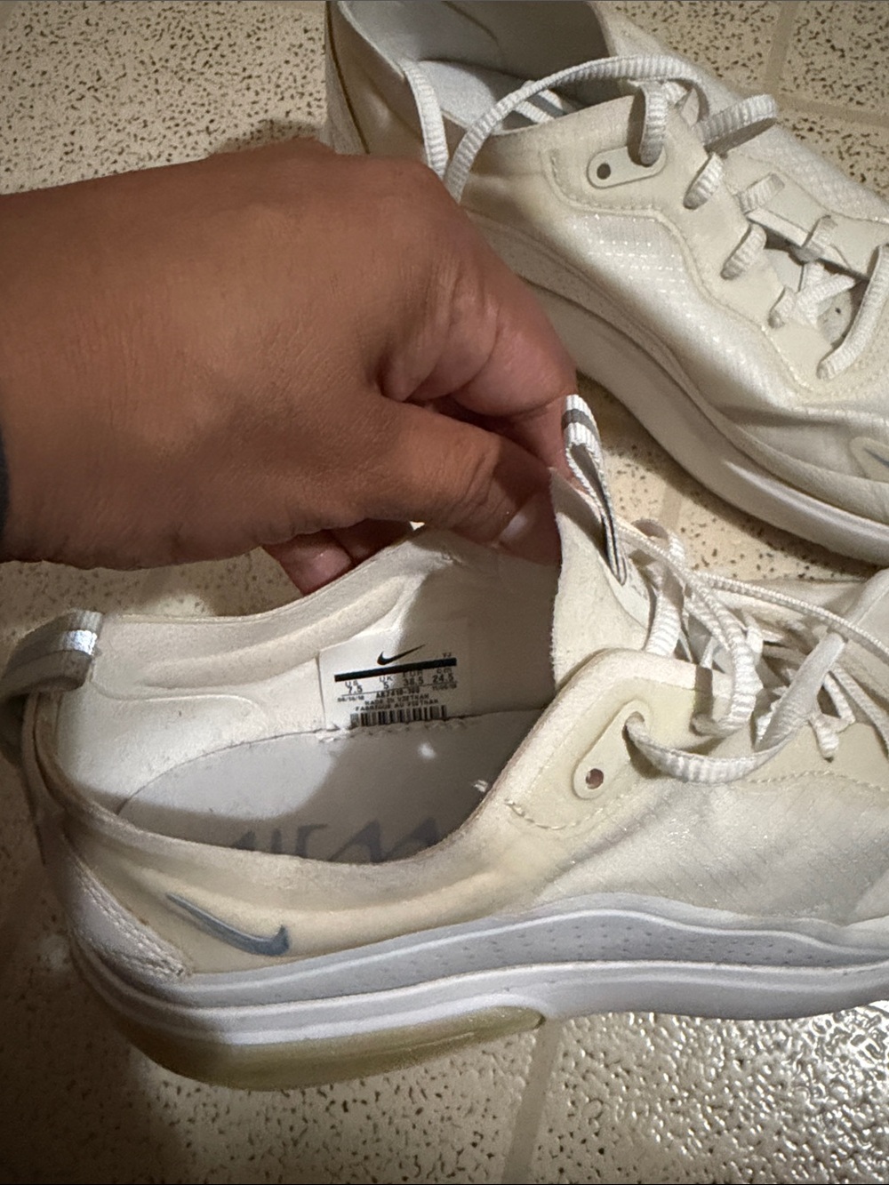 Nike Women's Cream and White Air Max-Style Low Top Sneakers - Picture 6 of 6